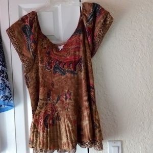 Paisley animal print women's blouse 3x